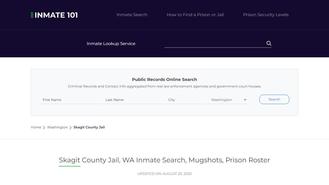 Skagit County Jail, WA Inmate Search, Mugshots, Prison Roster